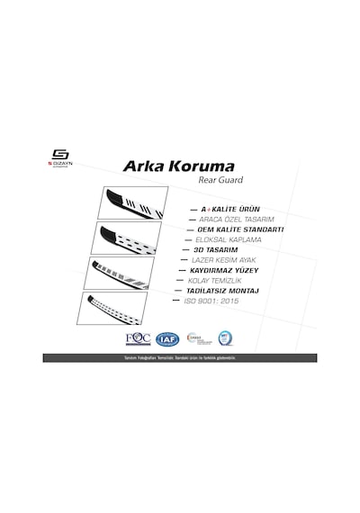 S-dizayn Fiat Doblo 3 Trimline Gri Arka Koruma 2023 Üzeri