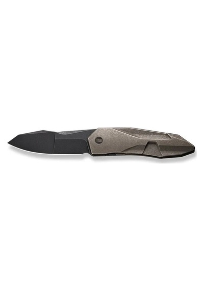 We Knife Solid Polished Bead Blasted Titanium Integral Handle Polished Bead Blasted Cpm 20cv Blade Blade Çakı Gri