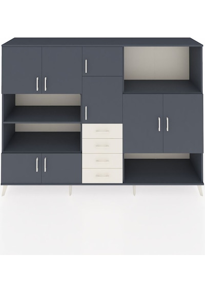 Hyperion Dolap 10 Raflı 4 Çekmeceli 8 Kapaklı 220x44x163 Antrasit Antrasit-antrasit/aytaşı Hyperion Dolap 10 Raflı 4 Çekmeceli 8 Kapaklı 220x44x163 Antrasit Antrasit-antrasit/aytaşı