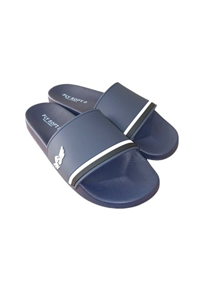 Fly Soft S263.078 Erkek Havuz - Plaj Günlük Terlik Beyaz / Lacivert Siyah