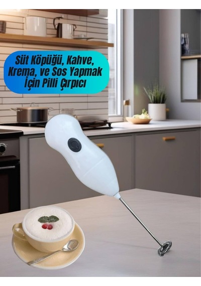 Süt, Kahve, Yumurta, Sos, Krema Köpürtücü. Kablosuz, Pilli. Barista Köpüğü-beyaz Plastik Diğer