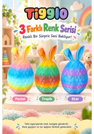 Tigglo Sürpriz Yumurta 3 Farklı Hareketli Mini Hayvan Figürü İçeren Oyuncak Seti