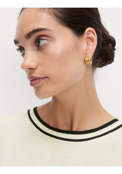 Marks & Spencer Supersoft Tipped Bisiklet Yaka Triko Kazak Krem