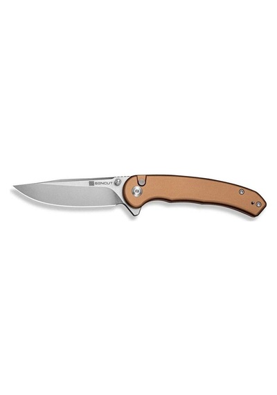 Sencut Ingot Coyote Brown Aluminum Handle Stonewashed D2 Blade Kamp Çakı Kahverengi