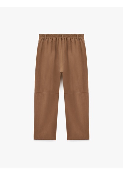 Koton Viskon Cupro Kumaş Beli Lastikli Cepli Düz Bol Paça Pantolon Kahverengi 6sak40141ew Kahve Koton Viskon Cupro Kumaş Beli Lastikli Cepli Düz Bol Paça Pantolon Kahverengi 6sak40141ew Kahve