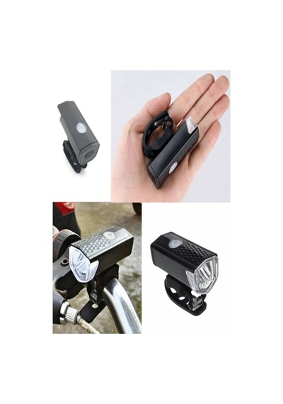 Usb Şarjlı Bisiklet Ön Işığı Aydınlatıcı Lamba Siyah