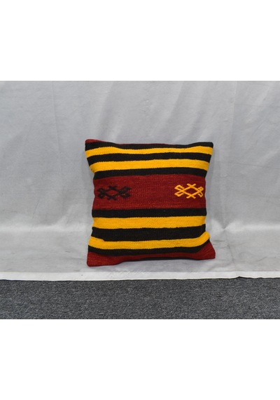 Zehra Abla Halı Yeni El Dokuma Dekoratif Kilim Kırlent Yastık Kılıfı 6818 Çok Renkli