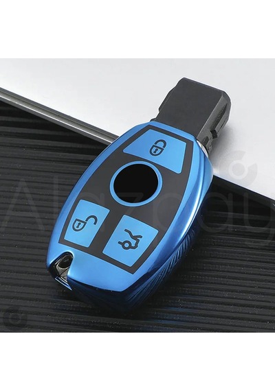 Mercedes A B C E S G Serisi Gl Gla Glc Cla Cls Amg Parlak Tpu Anahtar Kılıfı Mavi