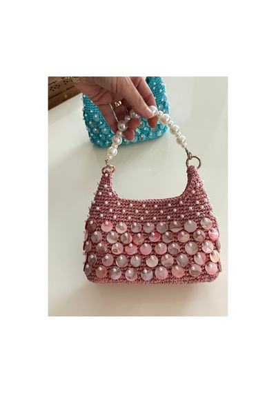 Bolca Emek El Örgüsü Pullu Kadın El Çanta Pembe - 922339867 Pembe - 922339867 Pembe