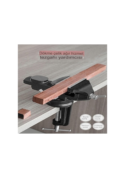 Steiner 60mm Dövme Çelik 360 Derece Döerli Sabit Masa Tezgah Meng