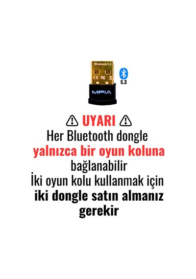 Bluetooth 5.3 Usb Dongle - Kablosuz Adaptör, Pc & Laptop Için Bluetooth Alıcı