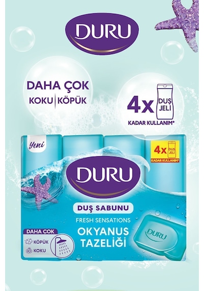 Duru Fresh Duş Sabunu Okyanus Tazeliği 4 x 150 G 16'lı