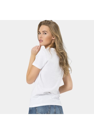 Wtshirt Milano Kısa Kol Derin V Yaka Kadın T-shirt Beyaz Beyaz Wtshirt Milano Kısa Kol Derin V Yaka Kadın T-shirt Beyaz Beyaz
