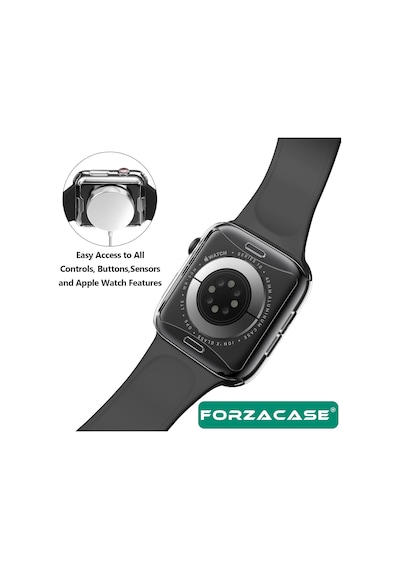 Forzacase Apple Uyumlu Watch  Se 3 44mm İle   Önü Kapalı Ekran Korumalı Şeffaf Silikon Kılıf - Fc010