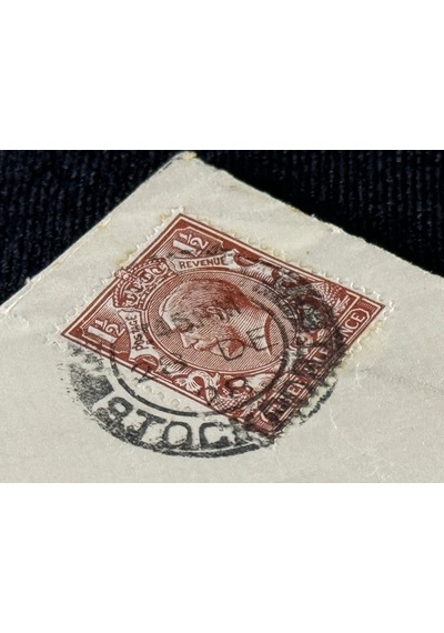 İngiltere'den 1928 Yılında Postalanmış Zarf King George V Three Half Pence Pullu