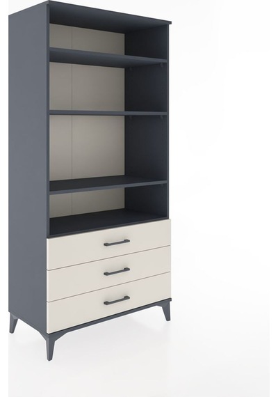Hyperion Dolap Tek Raflı 7 Çekmeceli 88x44x182 Antrasit-aytaşı Antrasit