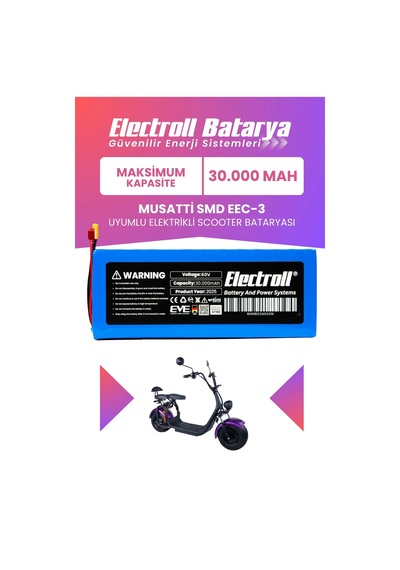 Musatti Smd Eec-3 Uyumlu Batarya Maksimum Kapasite 60v 30ah Elektrikli Scooter Bataryası Diğer
