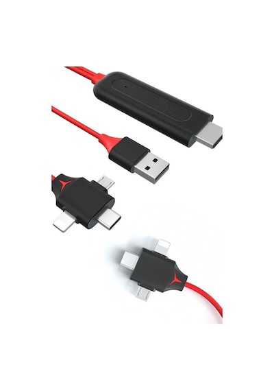 3in1 Micro Usb Type-c To Hdmı Görüntü Aktarıcı Kablo 1.5m Telefonu Televizyona Monitöre Aktarma
