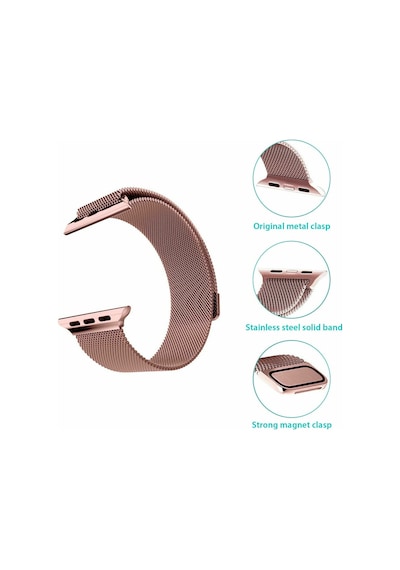Apple Uyumlu  Watch Se 40 MM Milano Loop Çelik Kordon 40 MM Kayış