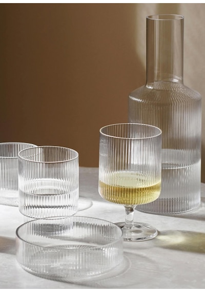 The Mia Çizgili Cam Kadeh 250 Ml