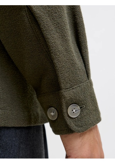Jack & Jones Jack&jones Jprrayle Melange Solid L/s Erkek Gömlek 12286840 Haki