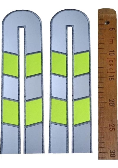 Sarı Aplikeli Nakış Işleme Reflektif Fosfor U Model Mont Ve Pantolon Için 1 Çift 2 Adet Sarı