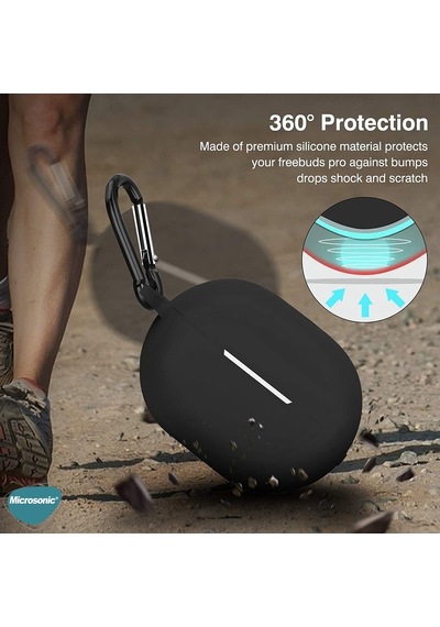 Microsonic Huawei Freebuds Pro Mat Silikon Kılıf Siyah