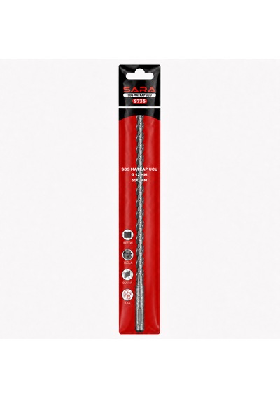 Sara S735 Sds Plus Matkap Ucu 12 X 350 Mm, 2 Kesicili Tungsten Karbür Uçlu