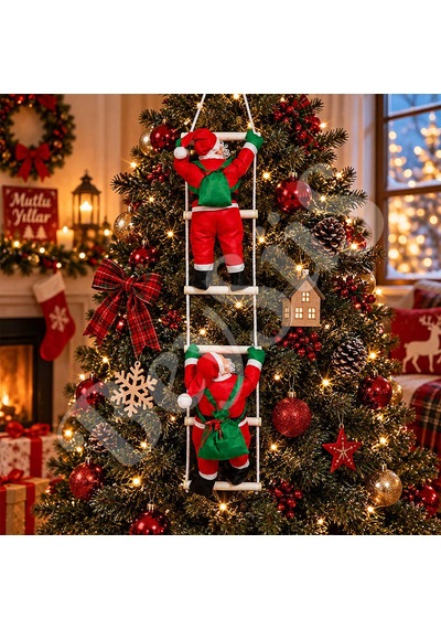 Yılbaşı Tırmanan Noel Baba 125 Cm 2li