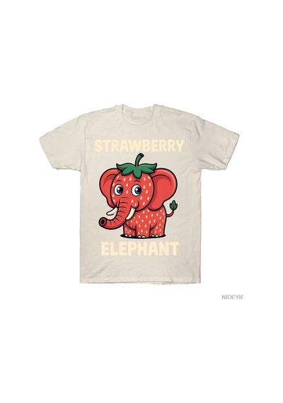 Tarzsokak İtalyan Brainrot Meme Çocuk Boys Çilek Fil T-shirt Erkekler Kadınlar Için % 100% Pamuk T Shir Bej