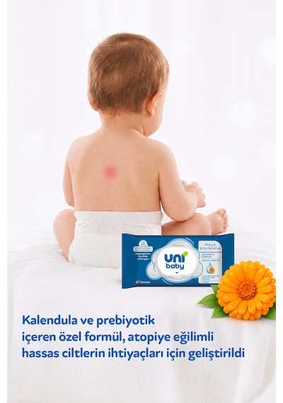 Uni Baby Atopy & Extra Sensitive Atopik Ciltlere Özel Islak Mendil 24x40 960 Yaprak 24'lü Set
