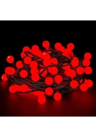 Dekoratif Kırmızı Led Işık 5m 28 Adet Şeffaf Kablo Çok Renkli