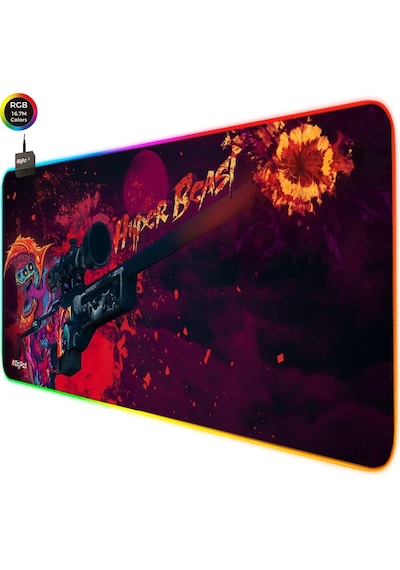 Digipod Rgb Gaming Oyuncu Mousepad 90x40 Xxl Kaymaz Taban Mouse Pad Hyperbeast 4mm Kalınlık 001