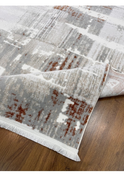 Polyester Makina Halısı 01a Cream Terra Krem Turuncu