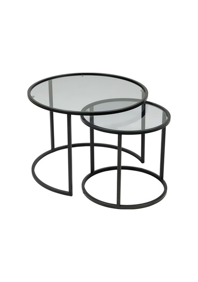 Tokyo Orta Sehpa 60cm Ikili Yuvarlak Füme Camlı Orta Masa Takımı Tokyo Orta Sehpa 60cm Ikili Yuvarlak Füme Camlı Orta Masa Takımı