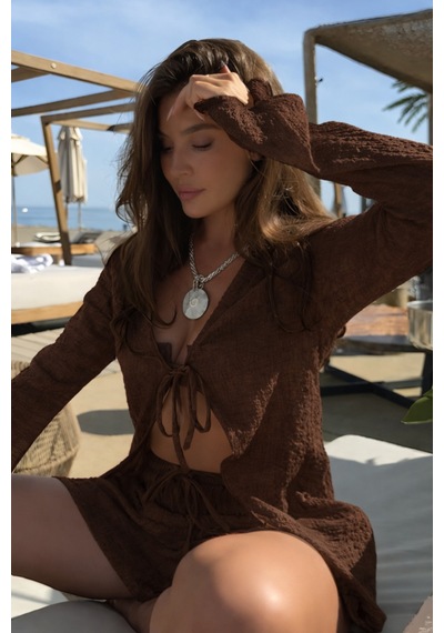 Cool Tarz Kadın Yazlık Müslin Takım Şortlu Hafif Ve Nefes Alan İkili Set Acı Kahve Acı Kahve Cool Tarz Kadın Yazlık Müslin Takım Şortlu Hafif Ve Nefes Alan İkili Set Acı Kahve Acı Kahve