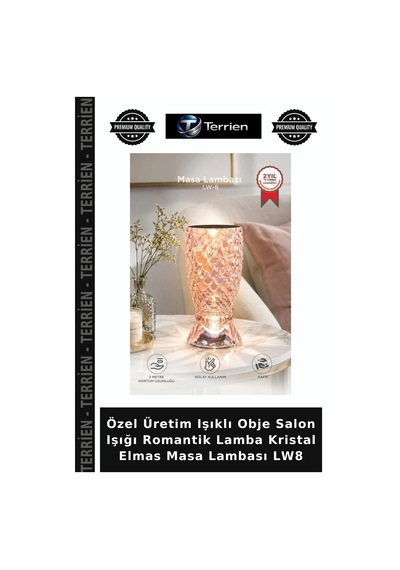 Özel Üretim Işıklı Obje Salon Işığı Romantik Lamba Kristal Elmas Masa Lambası Lw8