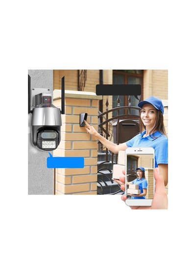 Pazarız Dış Mekan Güvenlik Kamerası 360 Wifi Kamera,çift Lensli Su Geçirmez 8x Hybrit Zoom 45