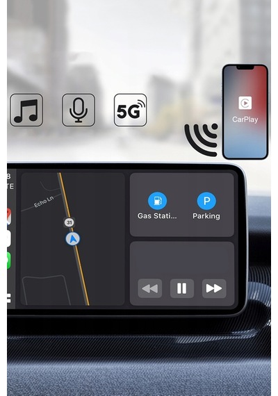 Araç Ekranı Careplay Çeviren Adaptör Tüm Cihazlar Için Kablosuz Carplay Adaptörü Siyah Kolay Kurulum