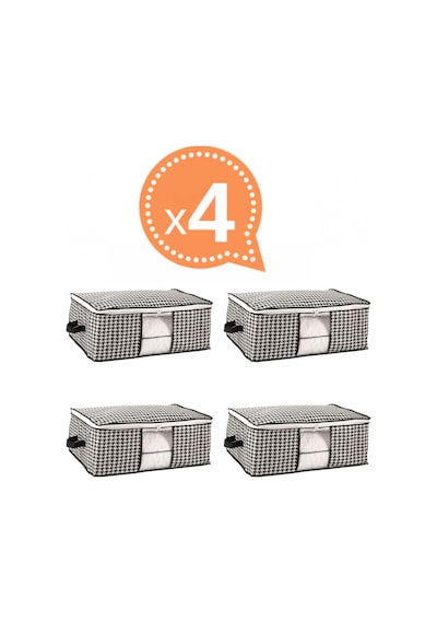 Baza Altı Uyumlu 4 Adet Lüks Pencereli Dolap Hurcu 64x45x22 Cm Siyah