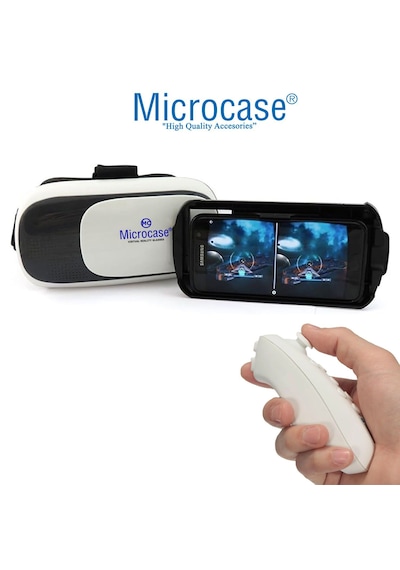 Microcase Vr 3d Sanal Gerçeklik Gözlüğü + Vr Kablosuz Bluetooth Kumanda-al47181