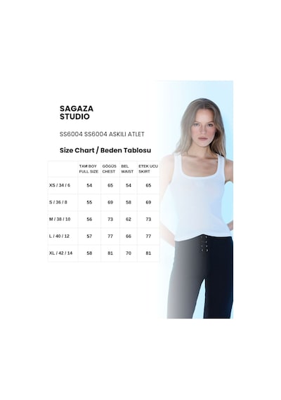 Sagaza Studio Ss6004 Geniş Asklı Atlet Ekru