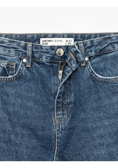 Koton Pamuklu Yüksek Bel Regular Fit Mom Jean Pantolon - Mom Jeans Koyu İndigo 6wal40177md Dark Indigo Koton Pamuklu Yüksek Bel Regular Fit Mom Jean Pantolon - Mom Jeans Koyu İndigo 6wal40177md Dark Indigo