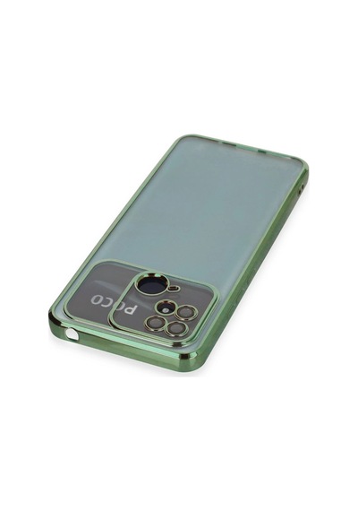 Muratech Newface Xiaomi Redmi 10c Kılıf Razer Lensli Silikon - Yeşil