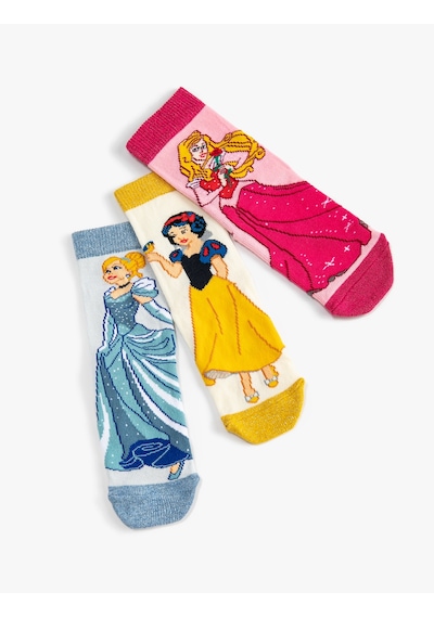 Koton Disney Prenses Çorap Lisanslı 3'lü Multıcolor 4wkg80019aa Mavi