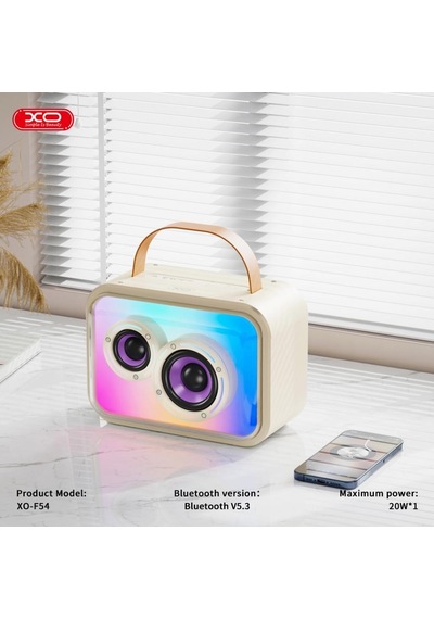 20w Rgb Işıklı Kablosuz Bluetooth Hoparlör Ve Karaoke Mikrofon Seti F54