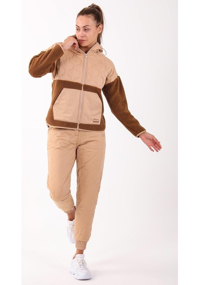 Maraton Sportswear Comfort Kadın Dönüşlü Paça Outdoor Bej Pantolon 21442-bej Bej