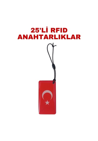 Sr-604 B Yazılabilir Ve Kopyalanabilir Rfıd Proximity Anahtarlık 125 Khz Bayrak Tipi Keyfob 25 Adet