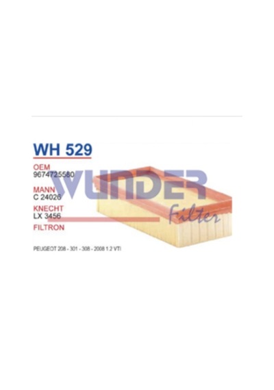 Wunder Wh529 Hava Filtresi - Peugeot 208-301-308-2008 1,2 Vti