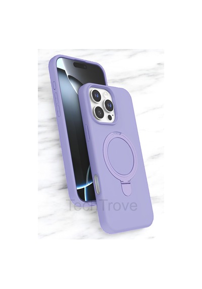 Apple Uyumlu iPhone 16 Pro Max Kılıf Soft Tasarım Magsafe Halka Stand İçi Kadife Kapak